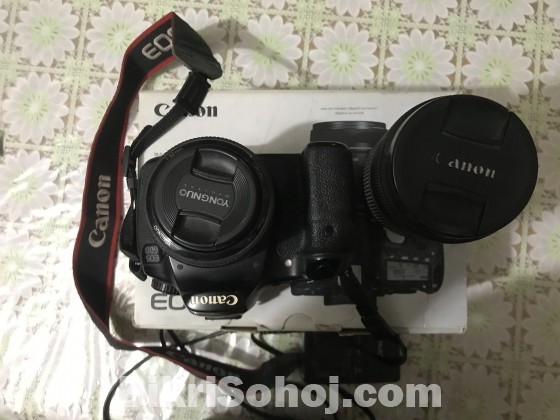 Canon 60d with 50mm prime & 18-135lense in original box